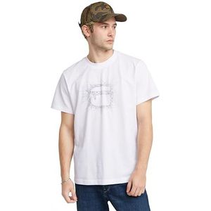 G-STAR RAW Stitch Burger Logo Loose R T T-shirt voor heren, wit (White D25672-c336-110), XS