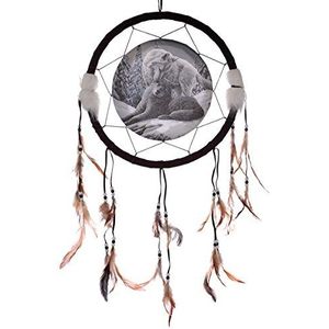 Puckator Decoratieve 33cm Dreamcatcher-Wolf Sneeuw Kisses, Papier, Multi, Hoogte Breedte 34cm Diepte 2cm