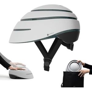 Closca Helmet Loop Fietshelm voor volwassenen, opvouwbaar, fietshelm en elektrische step voor dames en heren, uniseks, parel/zwart, maat L
