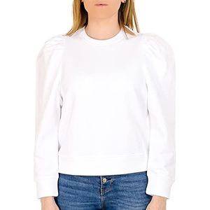 KARL LAGERFELD Dames Sweater met pofmouw en logo, Anis, XL