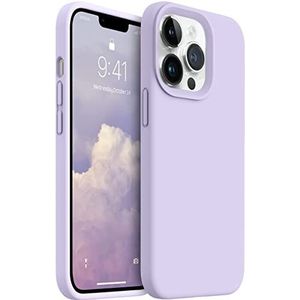 Atiyoo iPhone 13 Pro Max telefoonhoesje met slanke pasvorm en anti-kras microvezel voering, siliconen schokbestendige beschermhoes 6,7 inch, paars