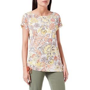 GERRY WEBER Edition Dames T-Shirt, ecru/wit/rood/oranje print, 38