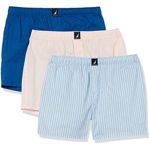 Nautica Boxershorts voor heren, Oasis Roze/Oceaan Lapis/Pin Streep Zilver Lake, L