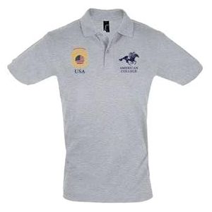 AMERICAN COLLEGE USA Uniseks poloshirt voor jongens en meisjes, grijs, 12 Jaar