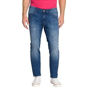 Pioneer Heren broek 5 Pocket Stretch Denim Jeans, Ocean Blue Used Buffies, 38W / 40L, Ocean Blue Used Buffies, 38W x 40L