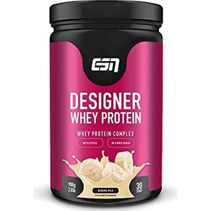 ESN Designer Whey Protein Poeder, Banana Milk, 908 g, 30 Porties, Poeder voor Spieropbouw en Herstel, Gemaakt in Duitsland, Laboratorium Getest
