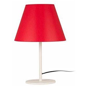 Moira Lighting by Homemania Moderne tafellamp E27, 100 W, wit/rood, 47 cm kap: 30 x 23 cm-180 cm, 14 -