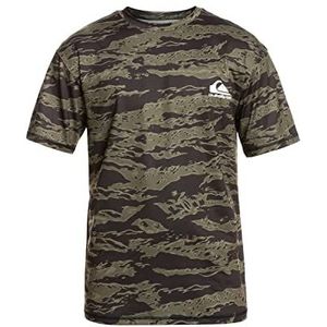 Quiksilver Comp Logo Surf - Korte Mouw UPF 50 Surf T-Shirt - Heren - S - Bruin