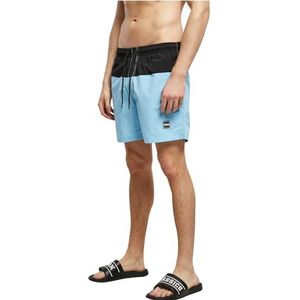 URBAN CLASSICS, Block Swim Shorts, herenzwembroek voor zee en zwembad, verkrijgbaar in meer dan 20 kleuren, maten XS - 5XL, Baltisch blauw en zwart, 3XL