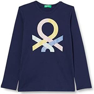 United Colors of Benetton T-shirt M/L 3I9WC105Q lang shirt, donkerblauw 252, M voor meisjes