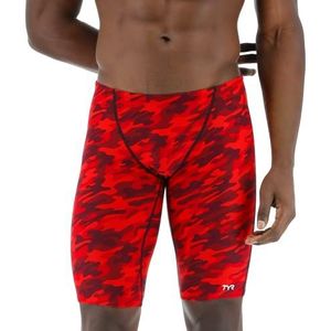 TYR Mannen Durafast Elite Athletic Jammer Badpak Zwembroek, Rode Camo, 26, Rode Camo, 152