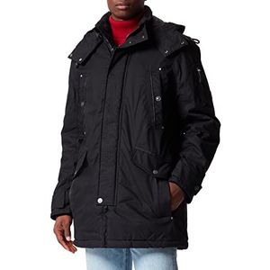 TOM TAILOR Uomini Parka met teddybont 1032494, 29999 - Black, XL