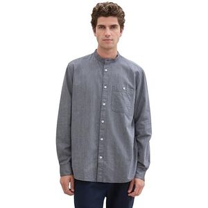 TOM TAILOR heren overhemd, 35993 - Sky Captain Blue Structuur, XXL