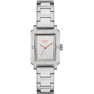 DKNY dameshorloge City Rivet quartz/3 wijzers uurwerk 24mm kastmaat met een roestvrij stalen armband NY6662