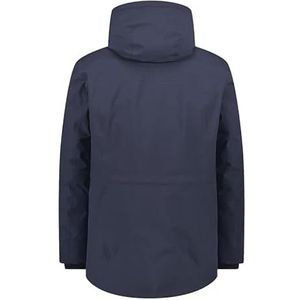 CMP - Lange herenjas met vaste capuchon, zwart-blauw, maat 46