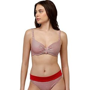 LOVABLE Beugelbeha Refined Jaquard Bikini Dames, rode strepen, 34 / 3B