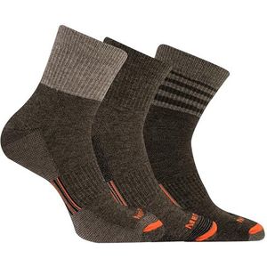 Merrell Merino Wool Work Quarter Socks 3-Pair Brown Assorted MD-LG (US Men's 10-13)