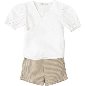 BABIDU Meisjesset met kruisarm T-shirt en ruches, uniek, 24 maanden, uniseks baby, Uniek, 24 Maanden