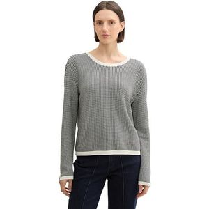 TOM TAILOR Damestrui, 36994 - Zwart Wit Bubble Knit Design, XXL