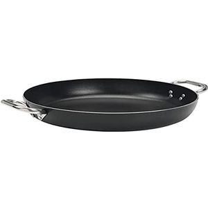 Pentole Agnelli Aluminium zwart 3 mm Crystal Omelet Pan met 1 handvat, Diameter 28 Cm.