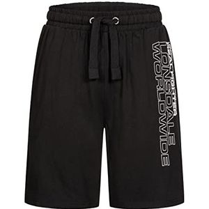 Lonsdale Fordell Shorts voor heren, normale pasvorm, Black/White, XL