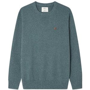 Springfield Nieuw structuurhemd met boomborduurwerk, blauw, maat S