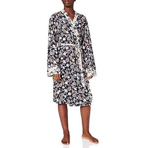 CALIDA Dames Favourites Flowers Kimono Pyjama-bovendeel, Dark Lapis Blue, 44/46 NL