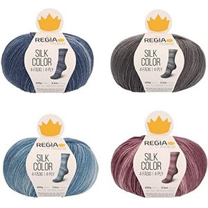 Schachenmayr Regia Premium Silk Color, 9801634-SET01, 4x100g, wolpakket, handbreigaren
