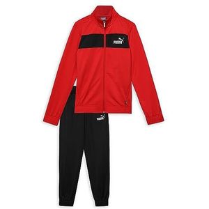 PUMA Poly Suit Cl B trainingspak voor jongens, Hoog risico Rood, 104