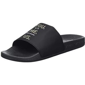 Armani Exchange Mykonos sandaal voor heren, met logo aan de voorkant, mesh, zwart, 46 EU