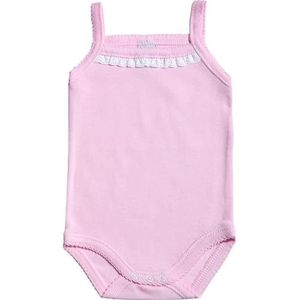 BABIDU Babybody met dunne bandjes, 100% katoen, zacht en ademend, babyrompertje met ruches, comfortabele eerste kleding, mouwloze body, perfect voor de zomer