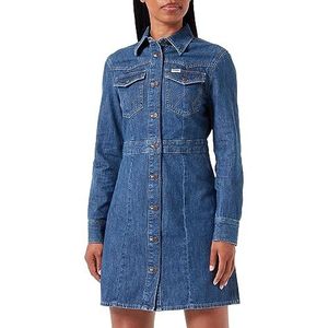 Wrangler Slim Western Casual Jurk voor dames, Curious Cat, XS