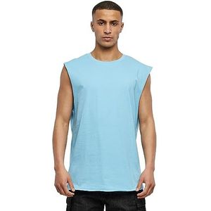Urban Classics Heren Open Edge mouwloos T-shirt, verkrijgbaar in vele verschillende kleuren, maten S tot 5XL, Balticblue, L