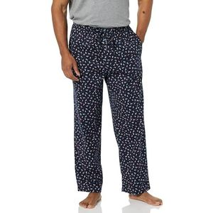 Amazon Essentials Men's Geweven pyjamabroek met rechte pasvorm, Marineblauw Paisley, XXS