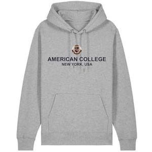 AMERICAN COLLEGE USA Grijze slip-on sweatshirt voor heren, maat XXL, casual, Grijs, XXL