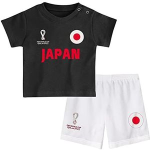 FIFA Unisex Kids Officiële Fifa World Cup 2022 Tee & Short Set - Japan - Away Country Tee & Shorts Set (pak van 1), Kleur: wit, 12 Maanden