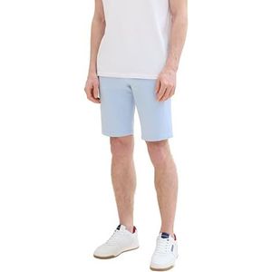 TOM TAILOR Heren bermuda shorts, 35352 - Witblauwe zigzagstructuur, 34