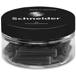Schneider schrijfgerei inktcartridge standaard voor vulpen, zwart, 30 stuks ronde doos