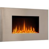 Chemin'Arte - Pure Inox - Wand Elektrische Haard - Grijs Staal - 90 cm - LED Vlam-effect