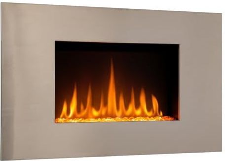 Chemin'Arte - Pure Inox - Wand Elektrische Haard - Grijs Staal - 90 cm - LED Vlam-effect