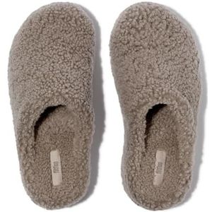 Fitflop Shuv Curly-Shearling Clogs voor dames, Taupe, 37 EU