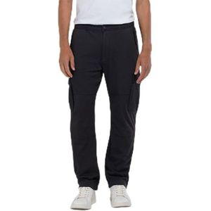 Replay Cargobroek voor heren, katoen, 998 Nearly Black, 29W