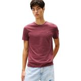 TOMMY JEANS Heren TJM XSLIM Jaspe HTR TEE EXT DM0DM20363, rood, XS, Rood (Rode Wijn Htr), XS