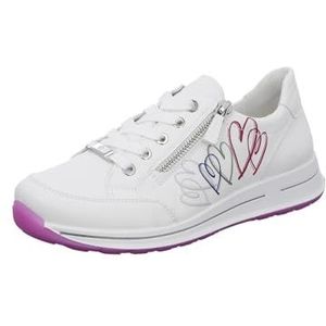 ARA Osaka Sneakers voor dames, wit, hartjes, 42,5 EU breed, Witte harten, 42.5 EU Breed