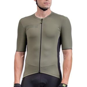 Alé Cycling Heren Solid Colour Block shirt met korte mouwen, olijf, L