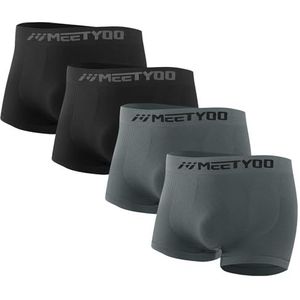 MEETYOO Compressiebroek voor heren, sportlegging, ademend, fitnesspanty, functioneel ondergoed, onderbroek, lang, voor hardlopen, wandelen, fietsen, 2 zwart2grijs, XXL