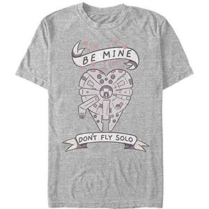 Star Wars Unisex Be Mine Falcon Organic T-shirt met korte mouwen, grijs, gemêleerd, M