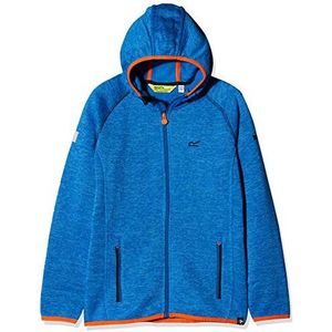 Regatta Kid's Dissolver Full-Zip Stretch Hooded Fleece, Oxford Blauw/Blaze Oranje, Maat 7-8