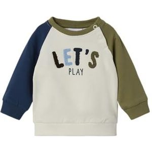 NAME IT - NBMOKTAV - Sweatshirt - Navy - Kaki - Wit - Raglanmouwen