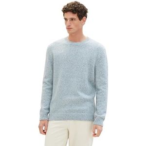 TOM TAILOR heren trui, 34186 - Mint Grey White Twotone, XXL